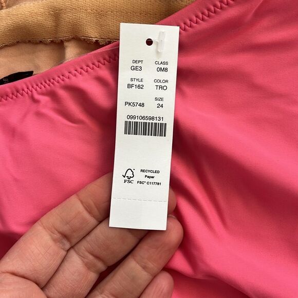 J Crew Swimsuit Size 24 Scoopneck One Piece‎ Pink - Picture 4 of 7